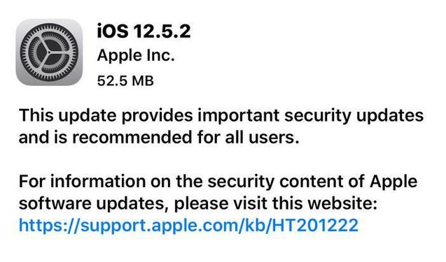 贵德苹果手机维修分享iOS12.5.2发布，建议所有老苹果用户安装 